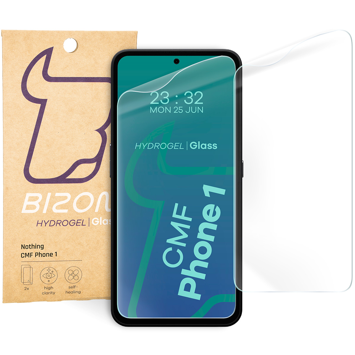 Folia hydrożelowa na ekran Bizon Film Hydrogel Front Duo do Nothing CMF Phone 1, 2 sztuki